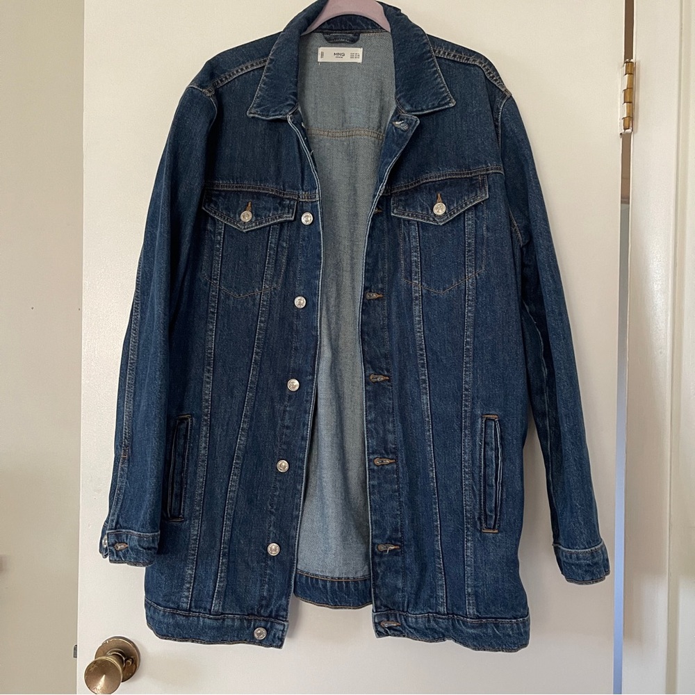 Mango Denim Long Jacket! Size M